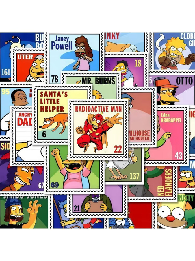 The Simpsons Stempelaufkleber, 54-teiliges Set, multicolour - Bild 4
