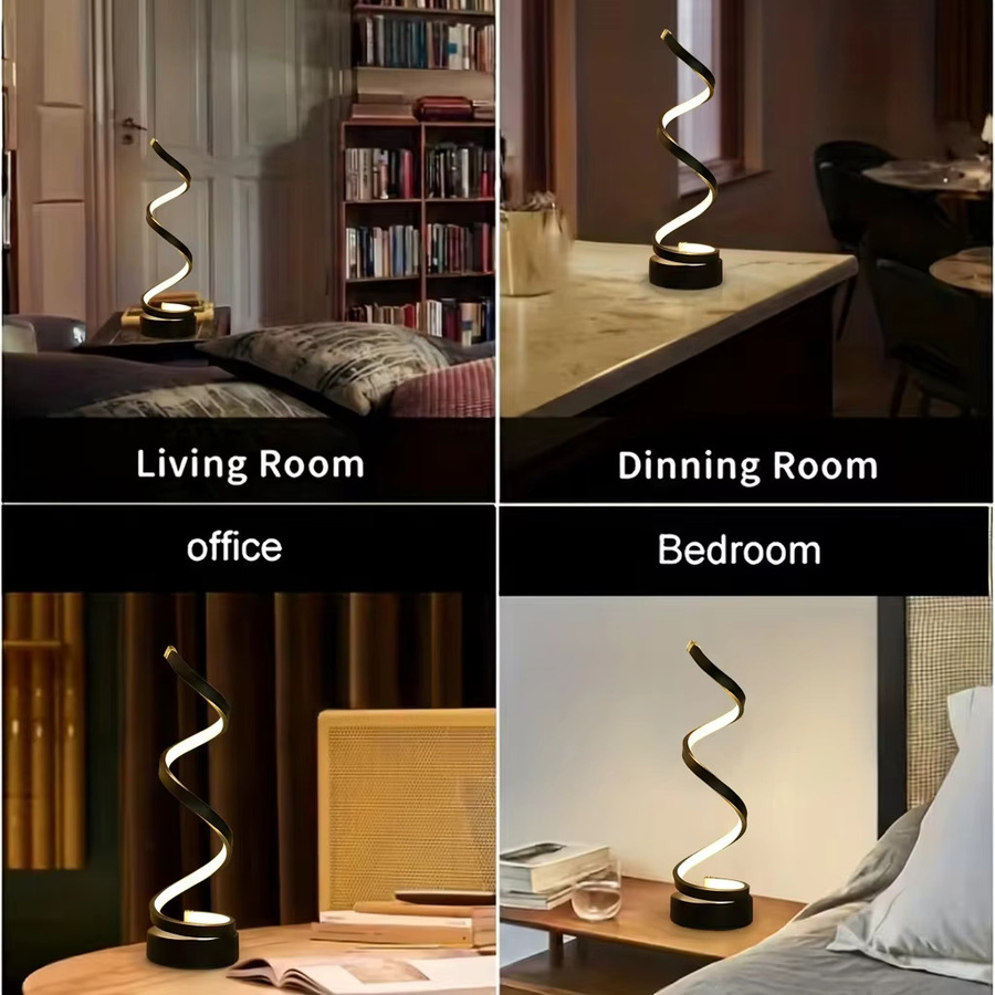 ledcbet Spiralförmige LED-Nachtlampe mit USB-Anschluss, dimmbar, Schwarz und Weiß - Bild 4