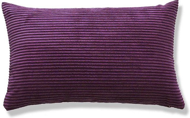Dekorativer Kissenbezug aus Flanell und Fleece mit Cord-Streifen in Lila, B/H: 50 x 30 cm - Bild 1