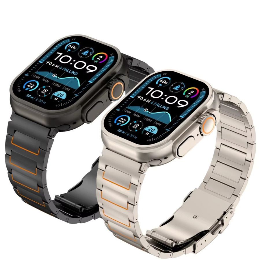 Uhrenarmband Titan, Edelstahl, Schwarz, Unisex - Bild 2