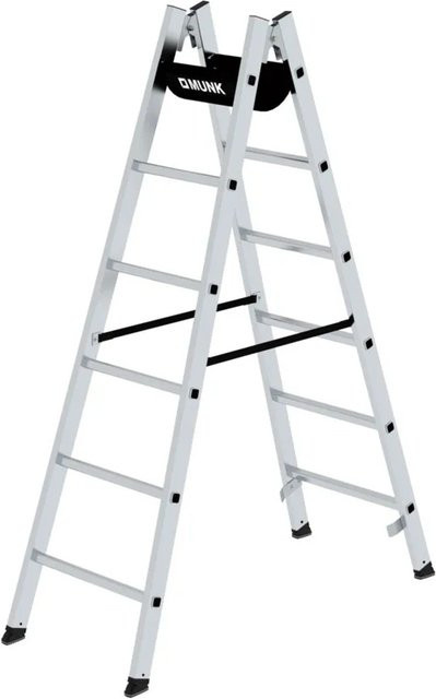 MUNK Günzburger Steigtechnik Aluminium Stehleiter mit 6 Sprossen in Silber, maximale Arbeitshöhe: 3,1 m - Bild 2