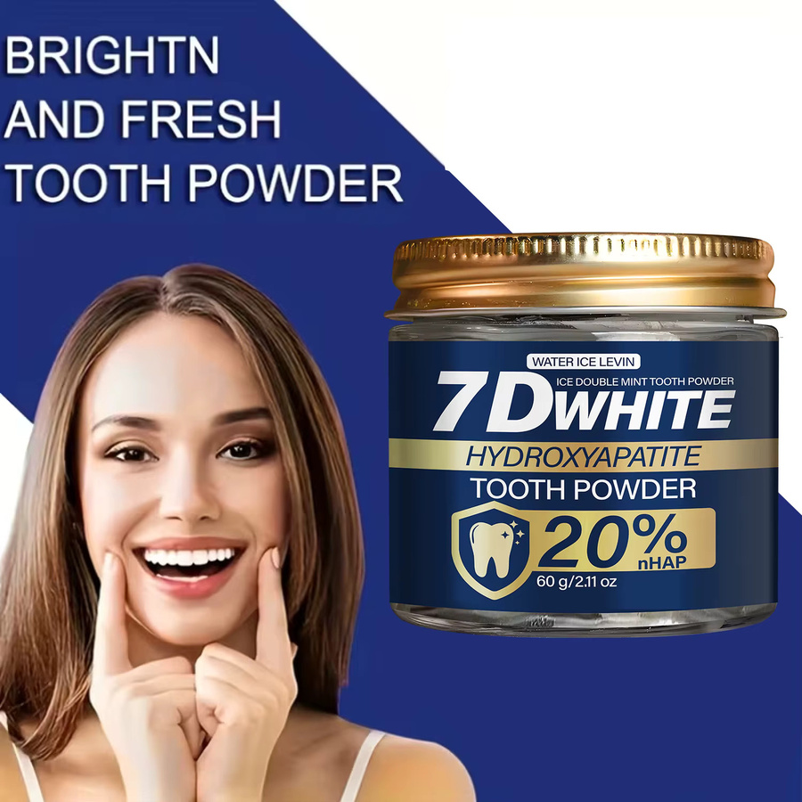 7D Zahnpulver mit Hydroxyapatit & Aktivkohle, 60g - Bild 2