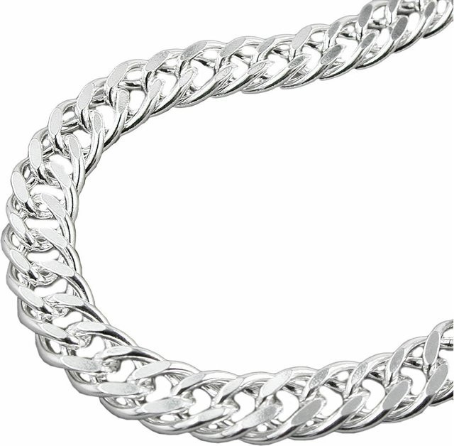 Gallay Armband Zwillingspanzerkette, 925 Silber, 6 mm, 21 cm, Unisex - Bild 1