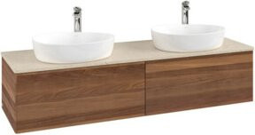 V&B Antao Waschtischunterschrank mit integrierter Beleuchtung, Wandmontage, Farbe: Braun, B: 160 cm, T: 50 cm - Bild 1