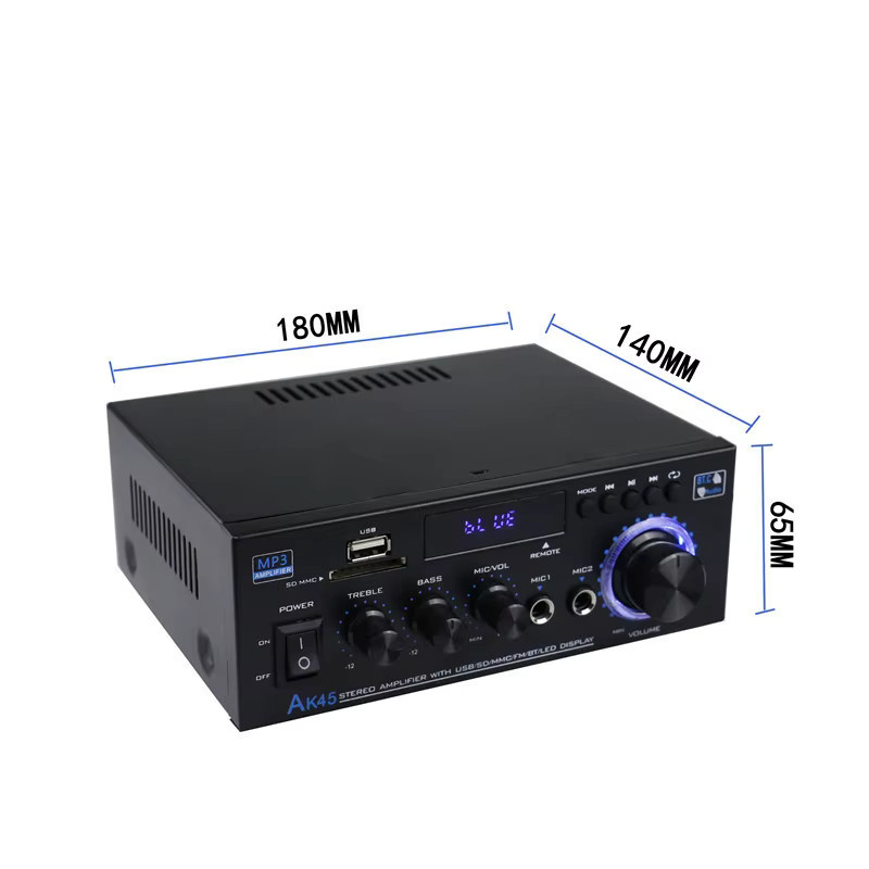 Kebidumei AK45 Digitaler Bluetooth HiFi Audioverstärker 2.0-Kanal Stereo Heimkino AMP in Schwarz - Bild 5