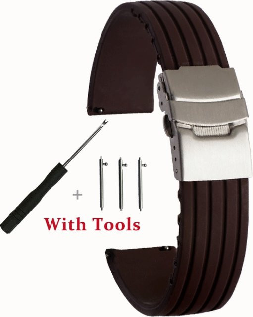 Zhangeer Uhrenarmband Silikon, Edelstahl-Faltschließe, Unisex - Bild 1