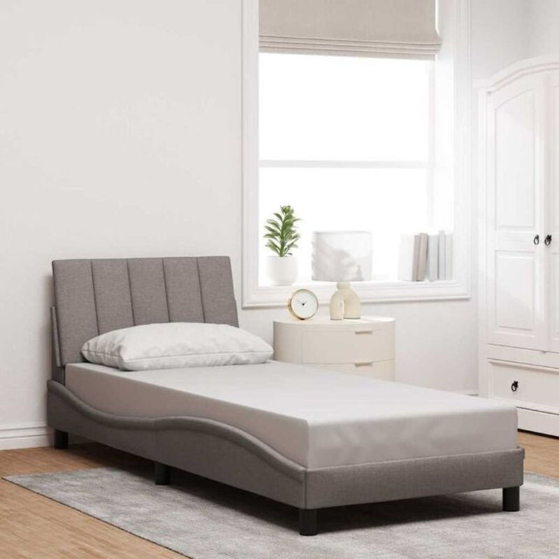 Polsterbett hanko von Vidaxl in Taupe meliert, modernes Bettgestell ohne Matratze aus Stoff und Metall, B/T/H: 90 x 200 cm - Bild 1
