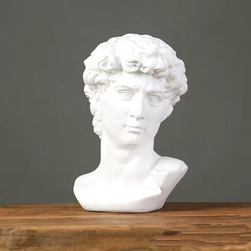 Griechische David-Büste aus Kunstharz in Weiß als klassische Dekoration für dein Zuhause - Bild 3