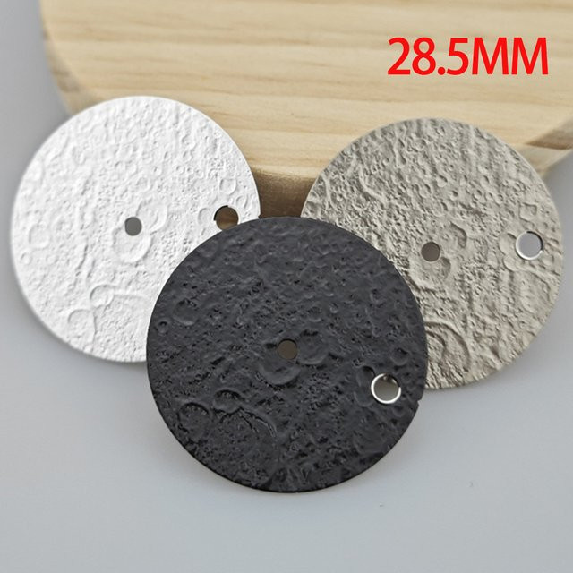 FancyWrist Zifferblatt 3D Mond Muster, 28,5 mm, Schwarz, für NH35 NH36 Bewegung - Bild 1