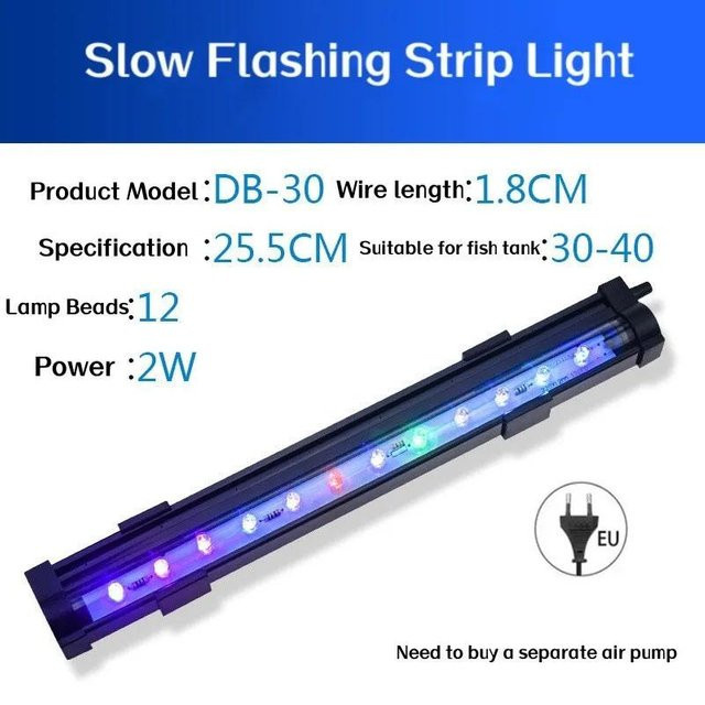 YULIN Unterwasser-LED-Tauchlicht für das Aquarium in Bunt mit Blasenlicht-Effekt und RGB-Farben - Bild 1