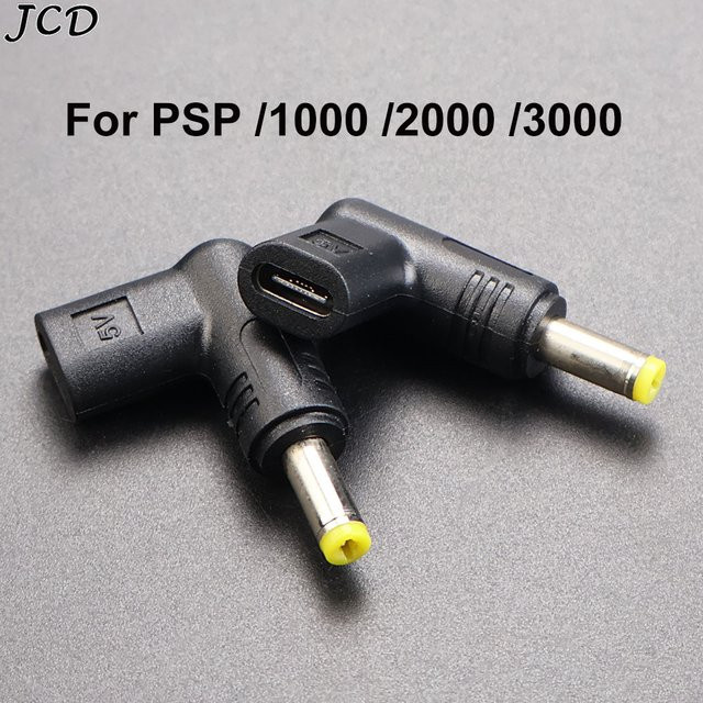JCD USB-C auf DC Jack Ladeadapter für PSP1000/2000/3000 Netzteil Konverter in Schwarz - Bild 1