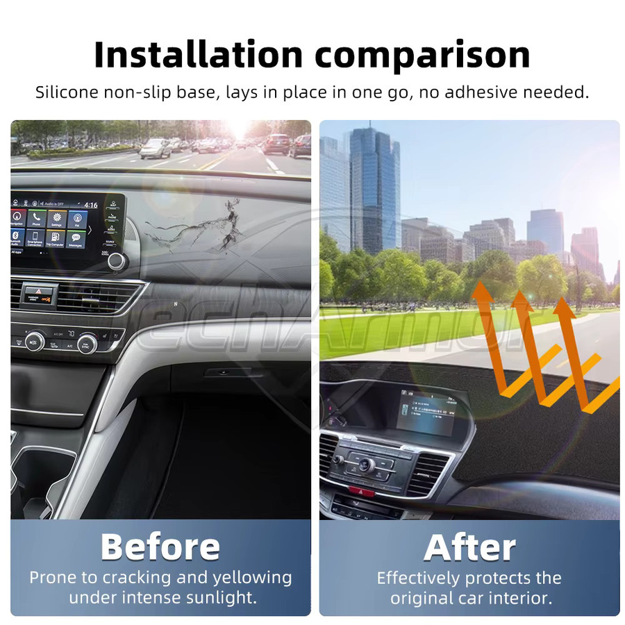 Auto Dashboard Abdeckung für Honda Accord 2018-2022, UV-Schutz Sonnenschutz Matte in Schwarz - Bild 4