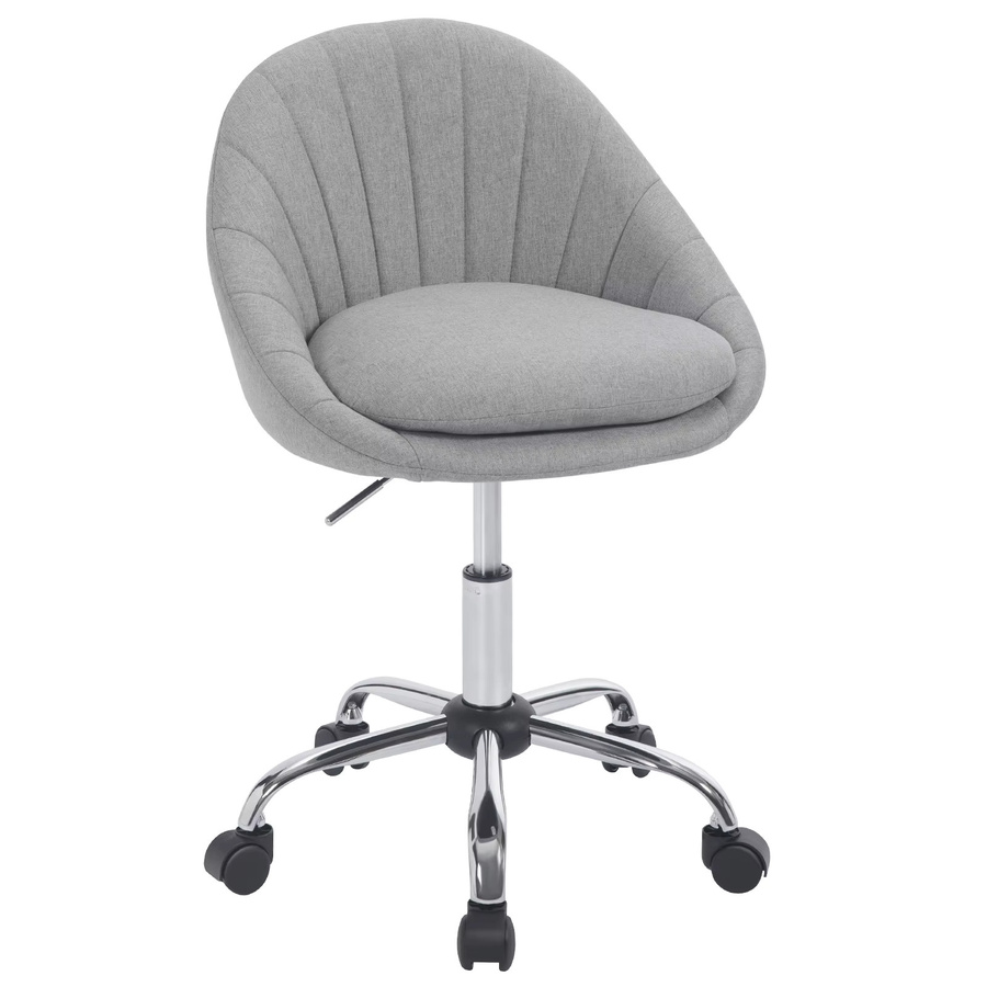 WOLTU Drehbarer Bürostuhl aus Samt in Grau mit Rollen und Metallgestell für Home Office und Schlafzimmer - Bild 1