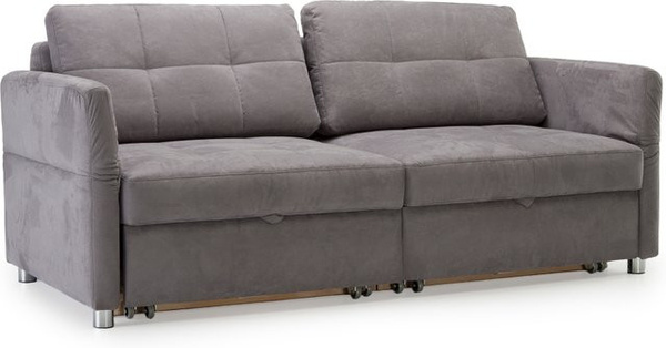 Verwandlungssofa vito SYSTEMO in Anthrazit und Grau mit Mikrofaser-Bezug und integrierter Ausziehfunktion, B/T/H: 236 x 97 x 75 cm
