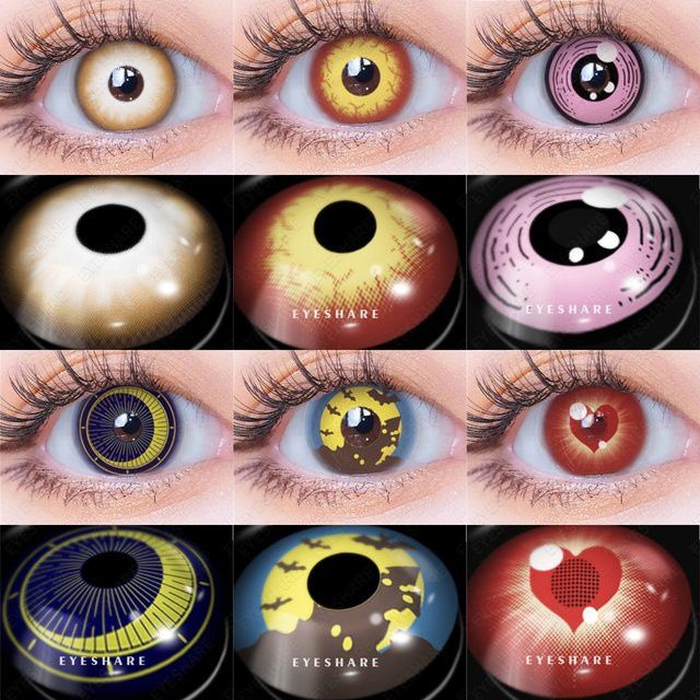 Eye share Farbkontaktlinsen, rot, Unisex, 2 Stück - Bild 1