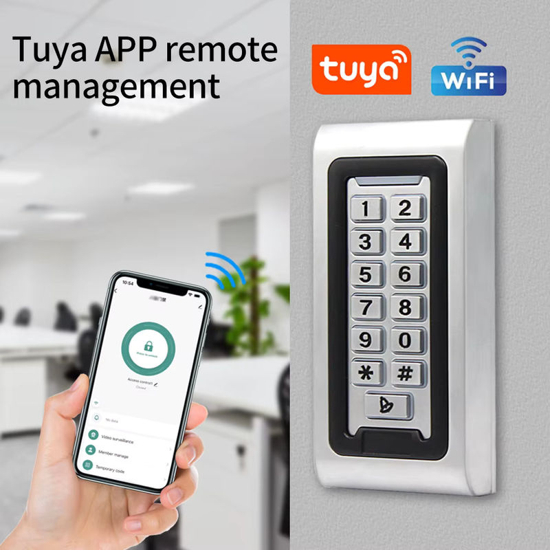 LUCKING DOOR WLAN Smart Türschloss mit Tuya App-Steuerung, IP68 Wasserdichtes Outdoor Zugangskontrollsystem aus Metall mit Tastatur und RFID, Farbe: Silber - Bild 4