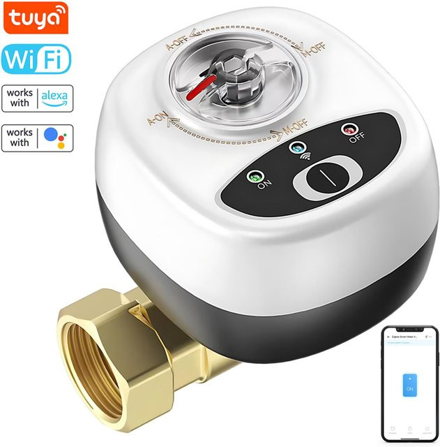 EWeLink WiFi Wasserventil Automatischer Schalter Intelligentes Kugelventil IP65 Wasserdicht DN25 Weiß - Bild 1