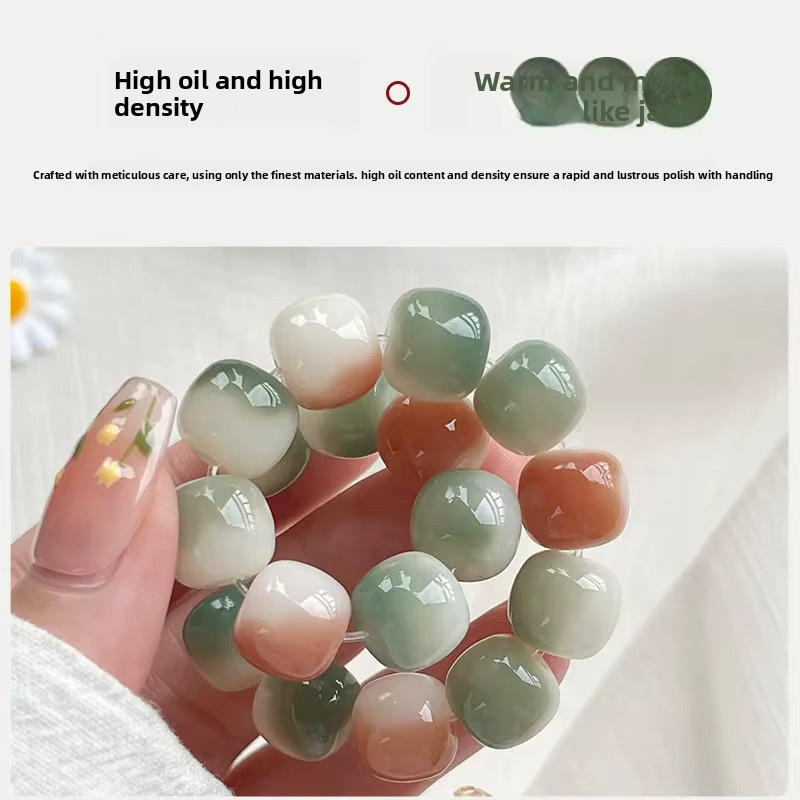 Armband weiße Jade, Bodhi Wurzel, Unisex - Bild 2