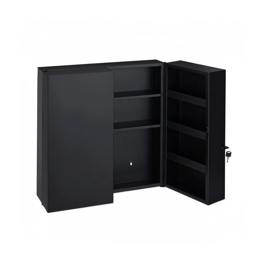 Relaxdays Medizinschrank aus Stahl in Anthrazit, abschließbarer Wandmedizinschrank mit Regalböden, B/H/T: 53,5 x 53 x 19 cm - Bild 2
