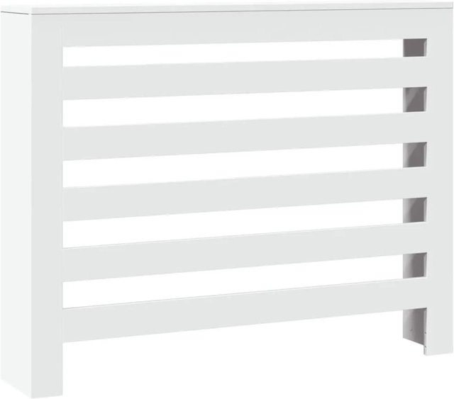 vidaXL Heizkörperverkleidung in Weiß im modernen Latten-Design aus Holzwerkstoff, B/T/H: 104 x 20 x 82 cm - Bild 1