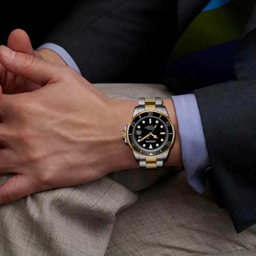Deesio Armbanduhr Automatik, Edelstahl, Schwarz, Herren - Bild 4