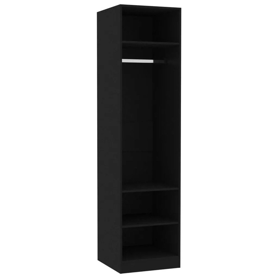 vidaXL Kleiderschrank Schwarz aus Holzwerkstoff mit Kleiderstange B/T/H: 50 x 50 x 200 cm - Bild 2