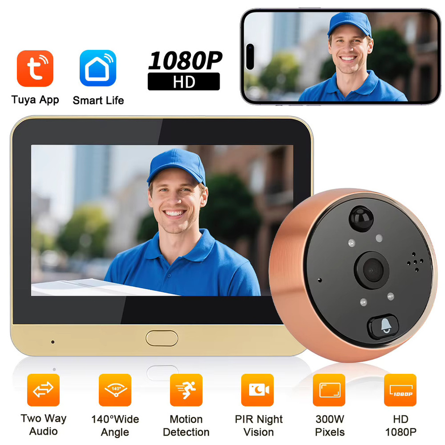 Extractme WLAN Smart Türklingelkamera Tuya 4,3 Zoll mit 1080P Full HD und PIR-Erkennung - Bild 7