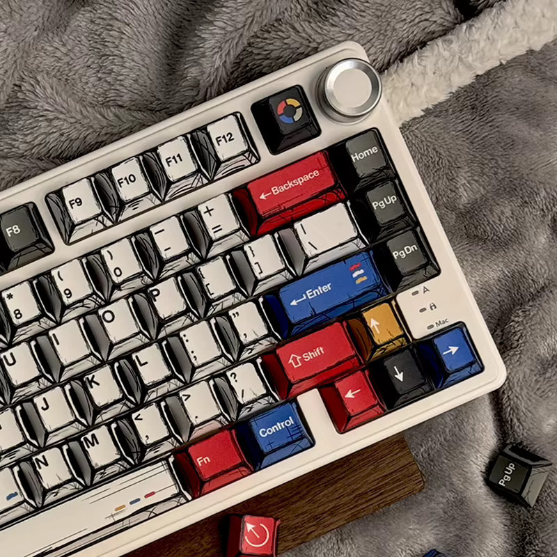 PBT-Tastenkappen im Comic-Stil mit Cherry Profile, 136 Tasten Set in Multicolour für mechanische Gaming-Tastaturen und Cherry MX Switches - Bild 3