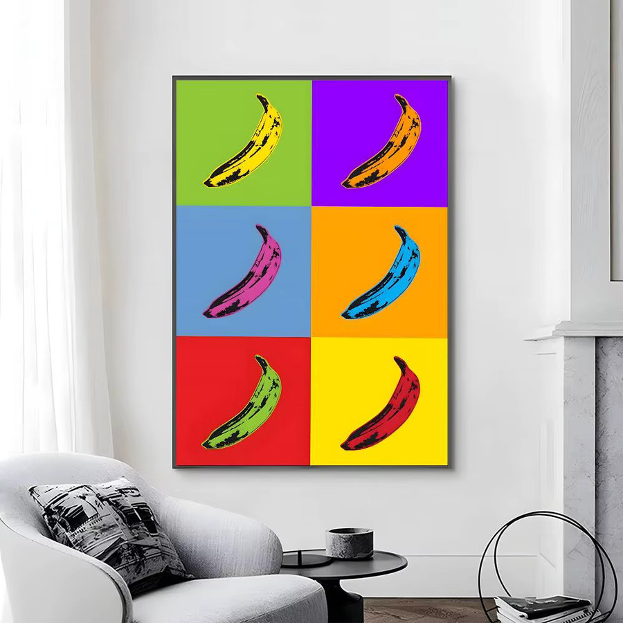 Trendy Art Andy Warhol Poster Leinwand Malerei in Mehrfarbig, Modernes Abstract Wandbild für Wohnzimmer und Schlafzimmer, B/H: 20 x 20 cm - Bild 5