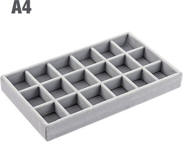 Schmuck-Organizer-Box von Weixeny aus Flanell für Ringe, Ohrringe und Schmuck als tragbares Display-Tablett - Bild 1