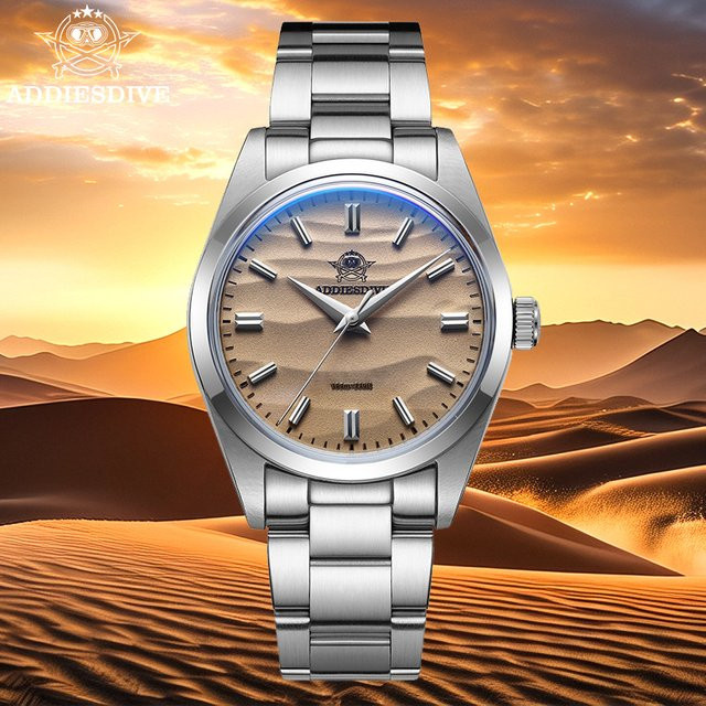 ADDIESDIVE Armbanduhr, Quarz, Edelstahl, 36 mm, Herren, Grau - Bild 1