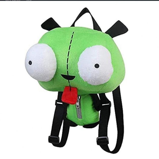 Wucifang Bags Cartoon-Alien-Eroberer Zim Jill Hund Kinderrucksack, Plüschtier, Grün - Bild 1