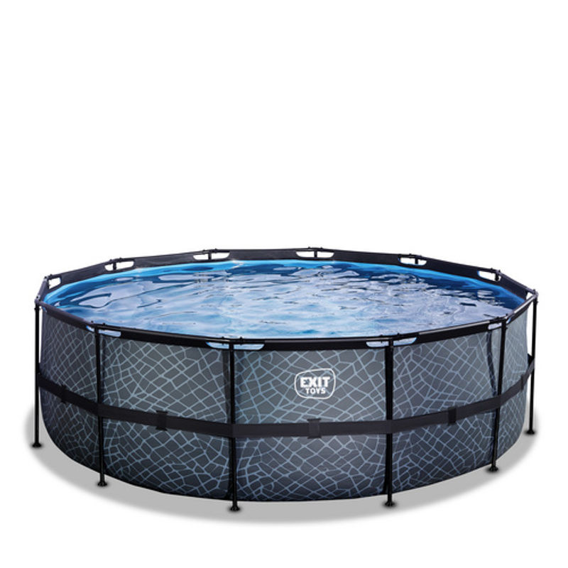 EXIT Toys Stone Pool aufblasbarer Pool in Grau und Blau mit Ø: 427 cm und 14758 l Volumen - Bild 2