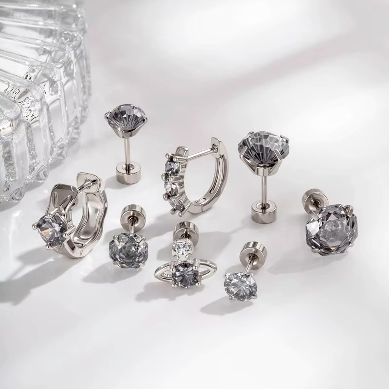 mling Blumen-Ohrstecker, Titan, Zirkonia, Damen - Bild 2