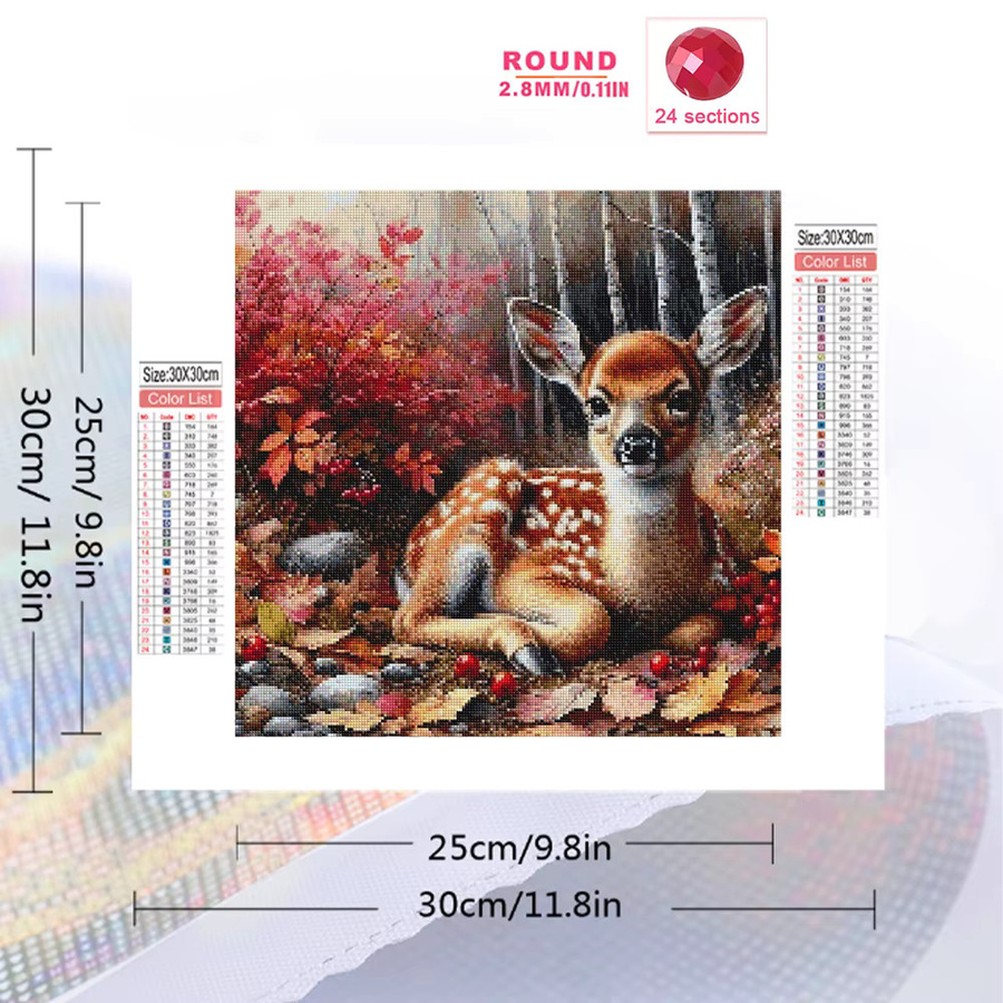 EverShine 5D DIY Diamant Stickerei Hirsch Tier Mosaik Set in Multicolour mit Herbstmotiv - Bild 2