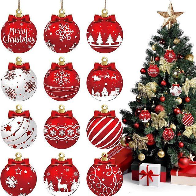 Beeinch Weihnachts Holz Ornamente Glocken Form Anhänger für DIY Weihnachtsbaum Dekorationen - Bild 1