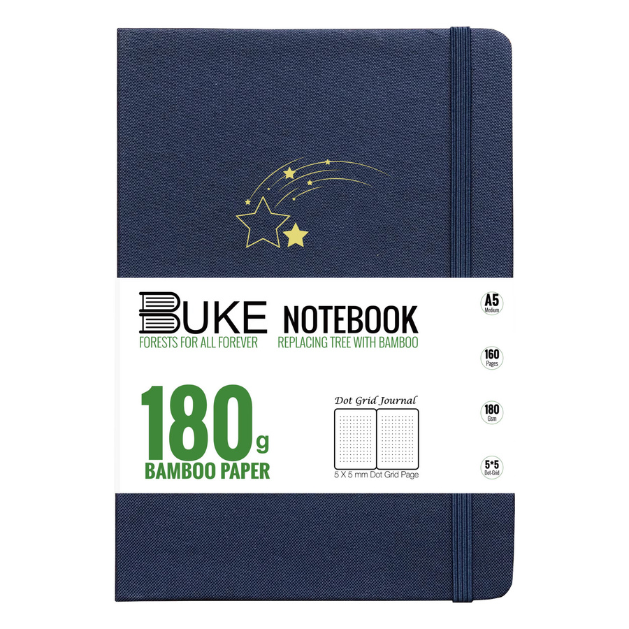 Buke Notebook A5 Hardcover mit Punktraster in Blau und Silber, 180 g/m2 Papier mit Stoffeinband - Bild 6