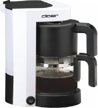 Cloer Filterkaffeemaschine 5981 in Weiß mit Glaskanne und herausnehmbarem Wassertank - Bild 1