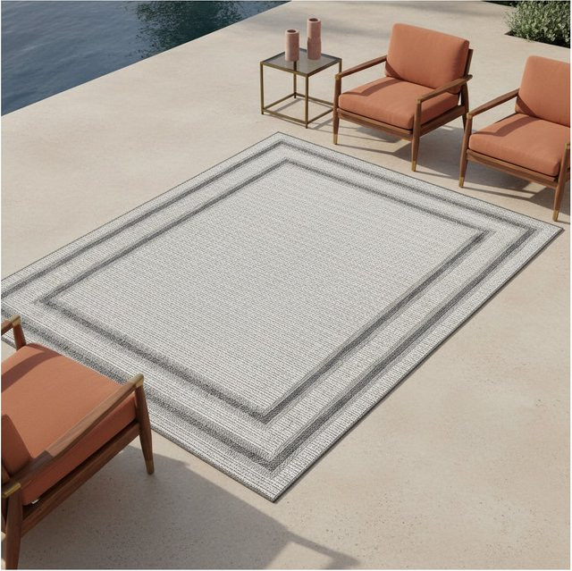 Outdoor-Teppich LIRIA von Kadima Design in Beige mit Bordüre, UV-beständig, B: 240 cm, T: 340 cm - Bild 1