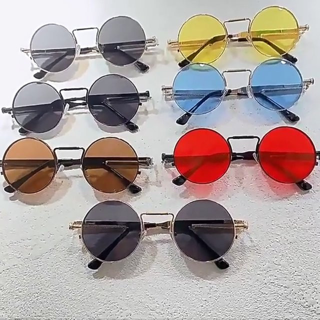 Sonnenbrille Rund, Metall, Vollrand, Multicolour, Unisex - Bild 1