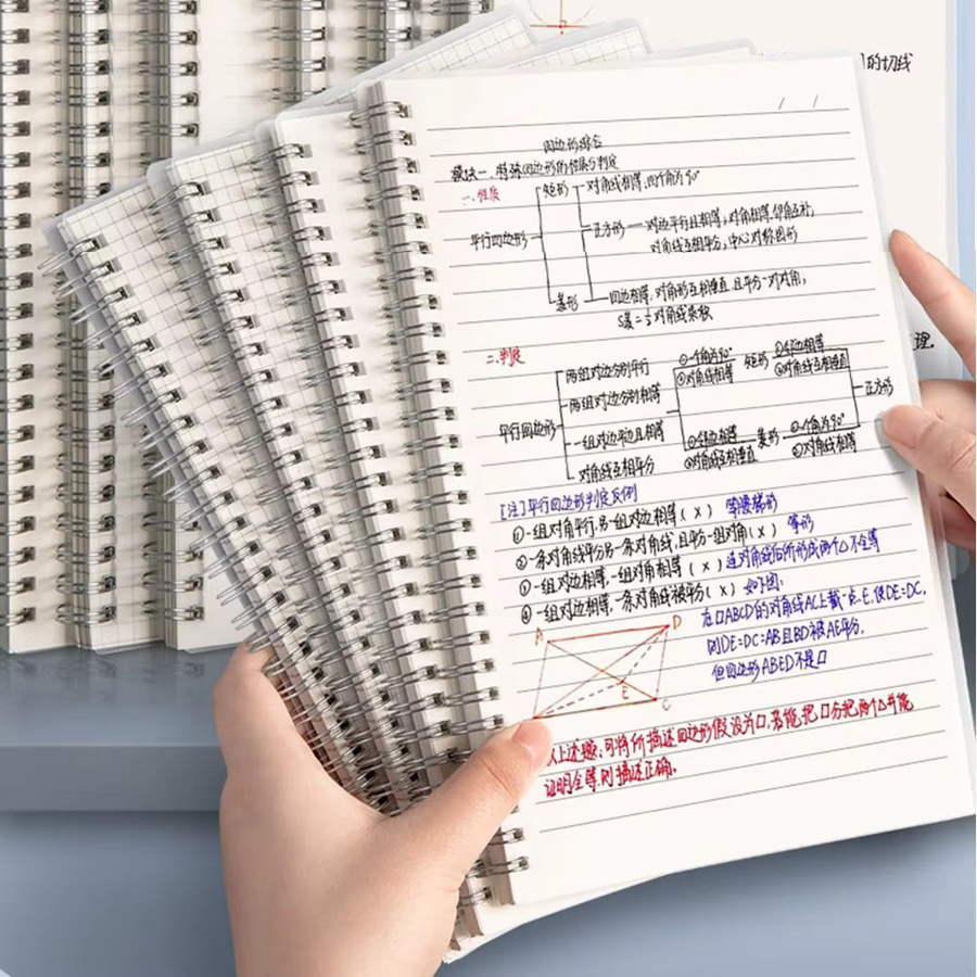 Verstärktes Spiralnotizbuch A5 in Weiß mit 80 Blatt linierten Seiten für Schule und Büro - Bild 4