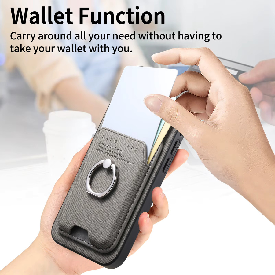 Magnetische Lederhülle mit 360° Ring-Kickstand und Kartenfach für Samsung Galaxy S26 Ultra, S25, S24 Plus sowie A57, A37, A27, A17, A07 und A56, A36, A26, A16 in Grün - Bild 3