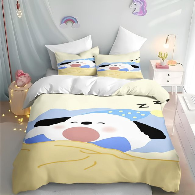Sanrio Cinnamoroll und Hello Kitty Bettwäsche Set mit Cartoon-Print, Multicolor, Queen Size, 3-teilig, B/H: 180 x 210 cm - Bild 1