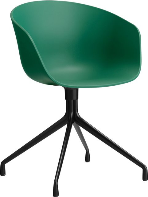 HAY About A Chair AAC 20 Drehstuhl mit Armlehnen in Grün aus Kunststoff und Aluminium mit mattem Finish - Bild 1