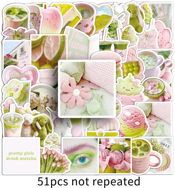GOGOTU Aufkleber, 51-teiliges Set, grün, multicolor - Bild 1