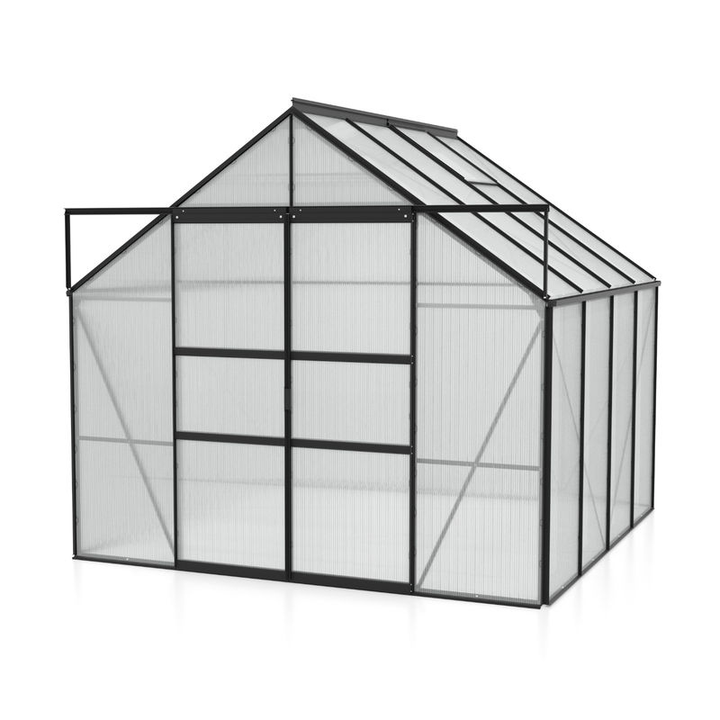 Vitavia Gewächshaus Mars 6700 in Schwarz mit 6,7 m² Fläche, Polycarbonat-Platten und Doppelschiebetür - Bild 2
