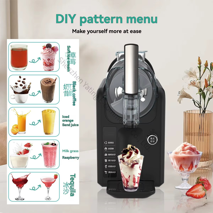 YunlinLi Slush Maschine mit 2l Fassungsvermögen, automatische Smoothie- und Eismaschine in Schwarz - Bild 3