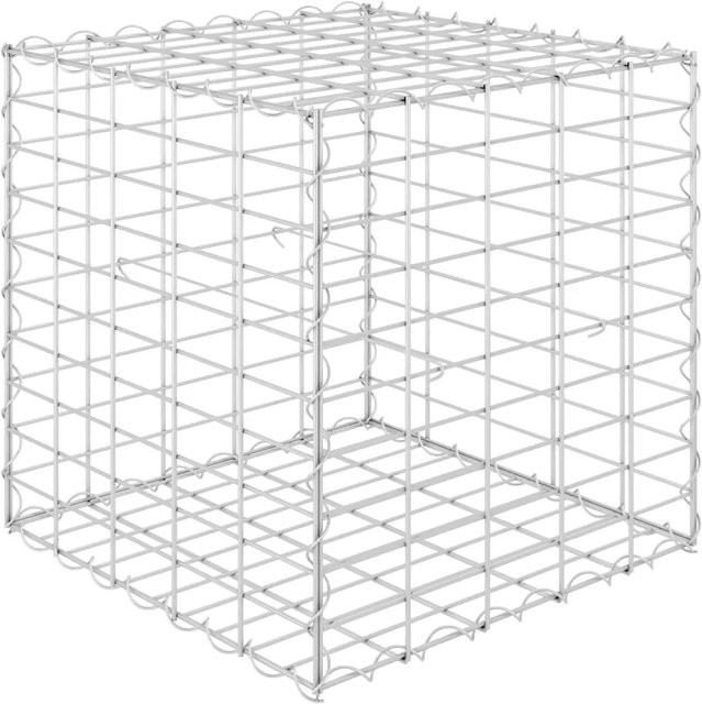 vidaXL Würfel-Gabionen-Hochbeet aus Stahldraht in Silber, B/T/H: 50 x 50 x 50 cm - Bild 1