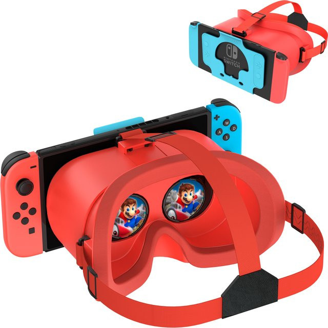 DEVASO VR-Headset für Nintendo Switch und Switch OLED mit einstellbaren HD-Objektiven in Blau oder Rot - Bild 1