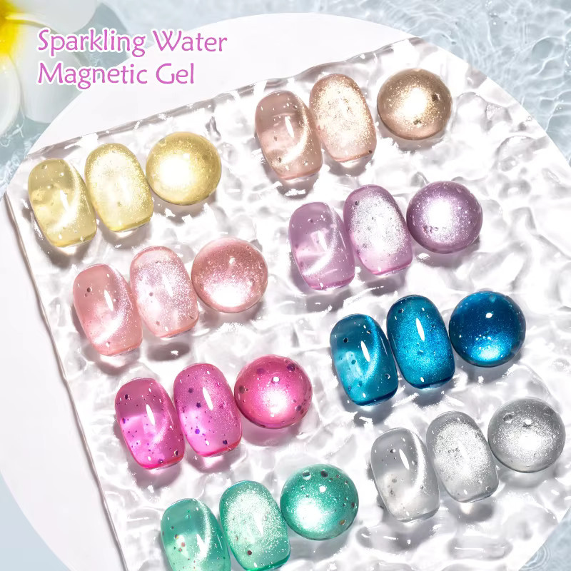 MEET ACROSS Blauer Bubble Jelly Magnetischer Gel-Nagellack, 7 ml, Schimmernd - Bild 2